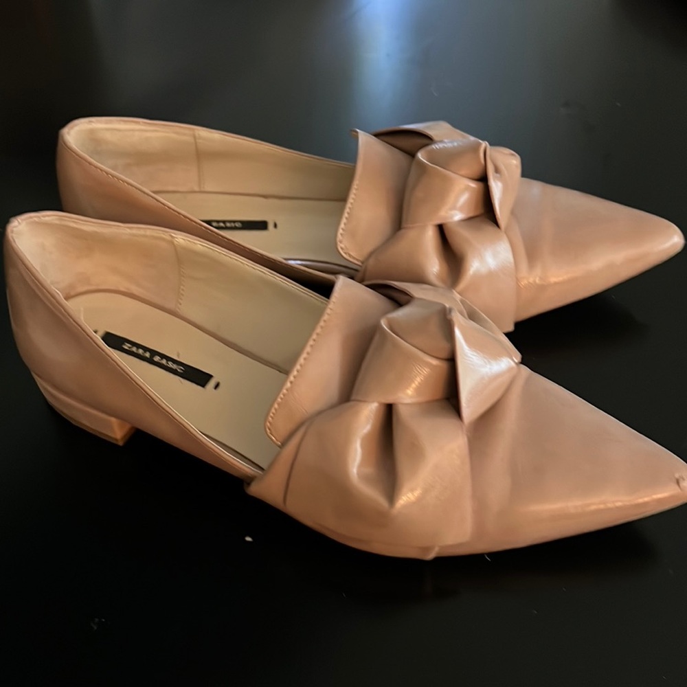 Nude zara flats size 38